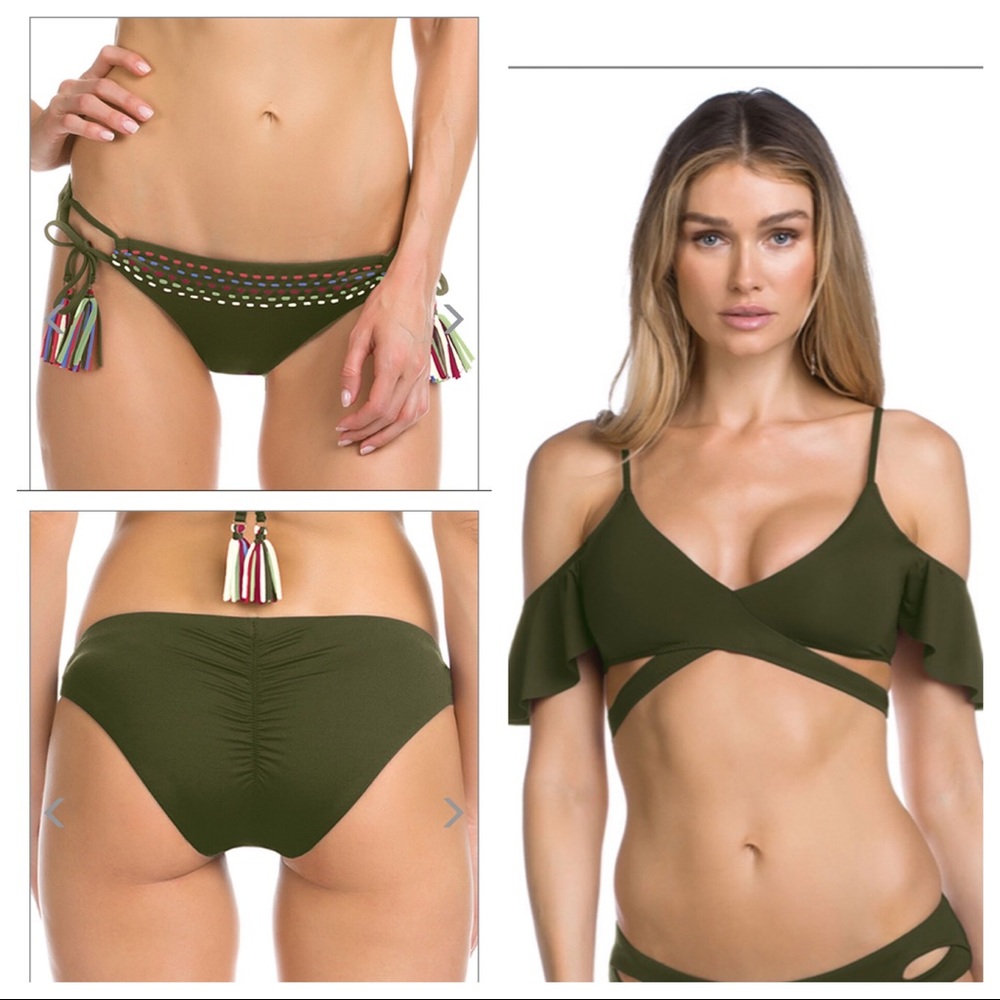 Becca Handwoven Off Shoulder Bandeau Bikini NWT